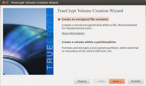 Ustvarjanje šifrirane naprave v programu TrueCrypt