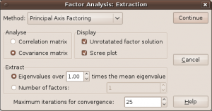 Factor analysis - PAF method.