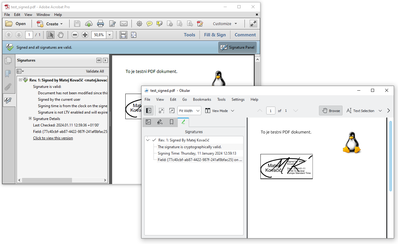 Digitalno podpisovanje PDF v okolju Windows